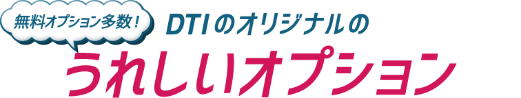 DTIのオリジナルのうれしいオプション(無料オプション多数)