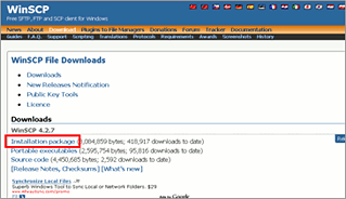 WinSCPのインストール